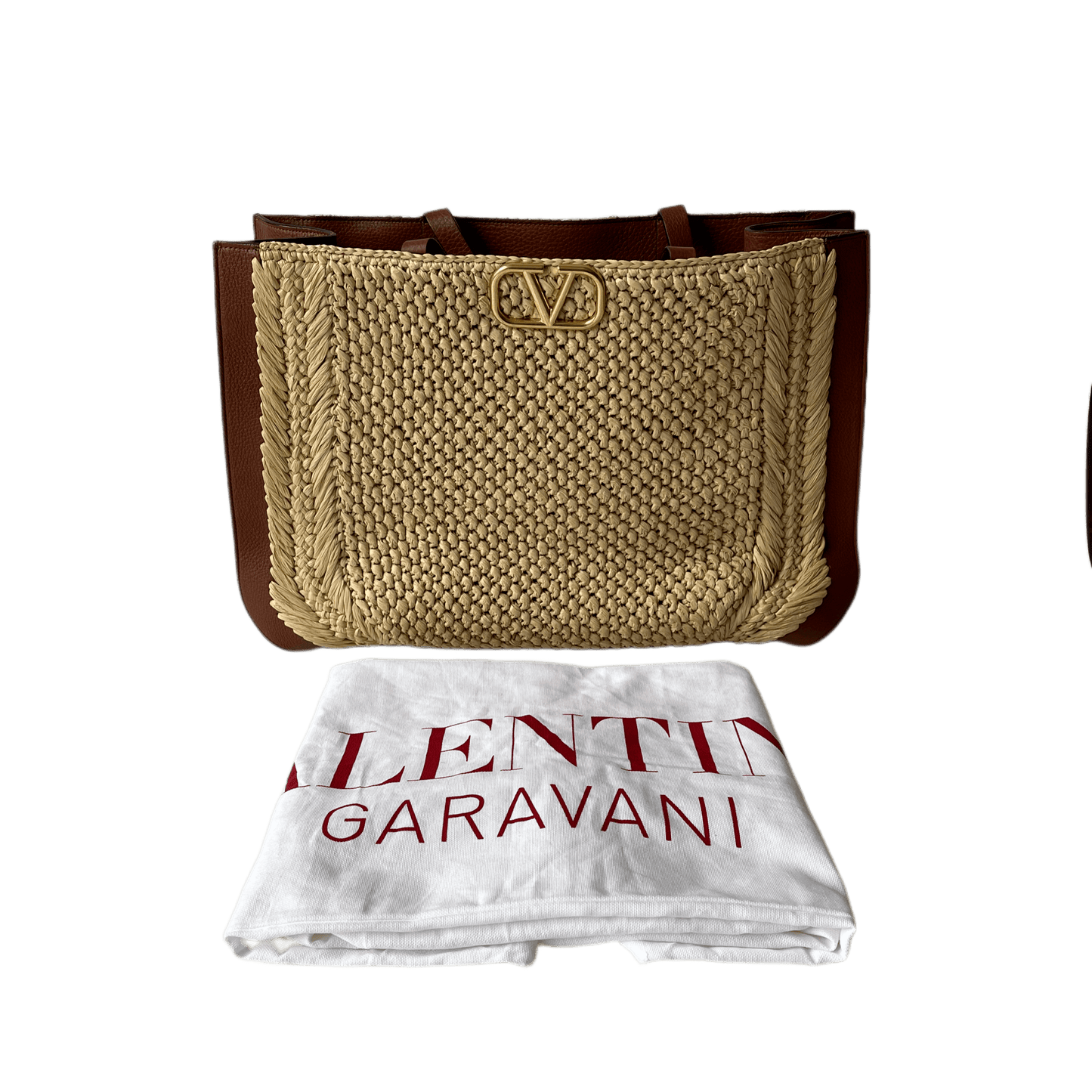 Valentino Garavani Raffia Tote Bag mit VLogo
