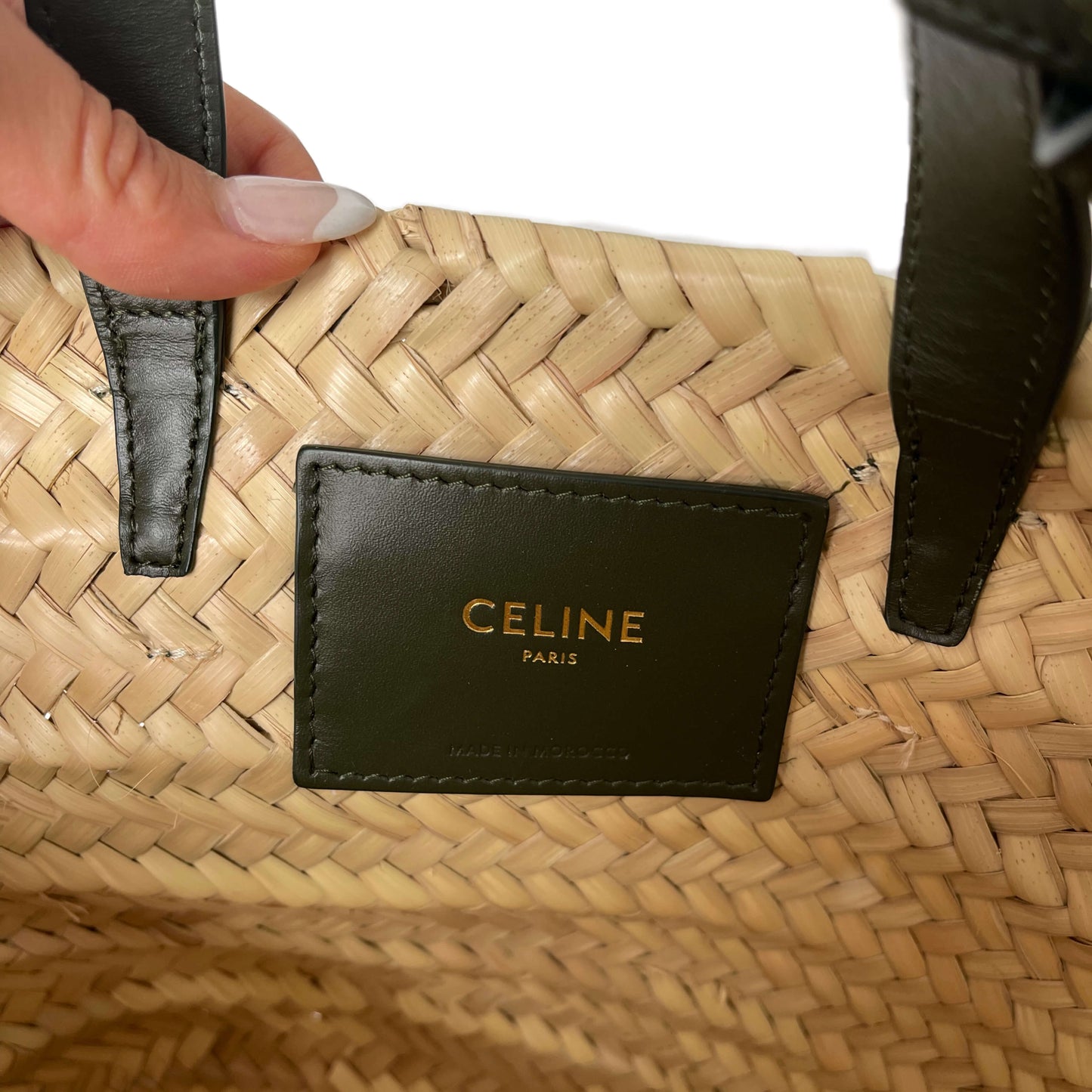 Céline Teen Basket Bag Khaki