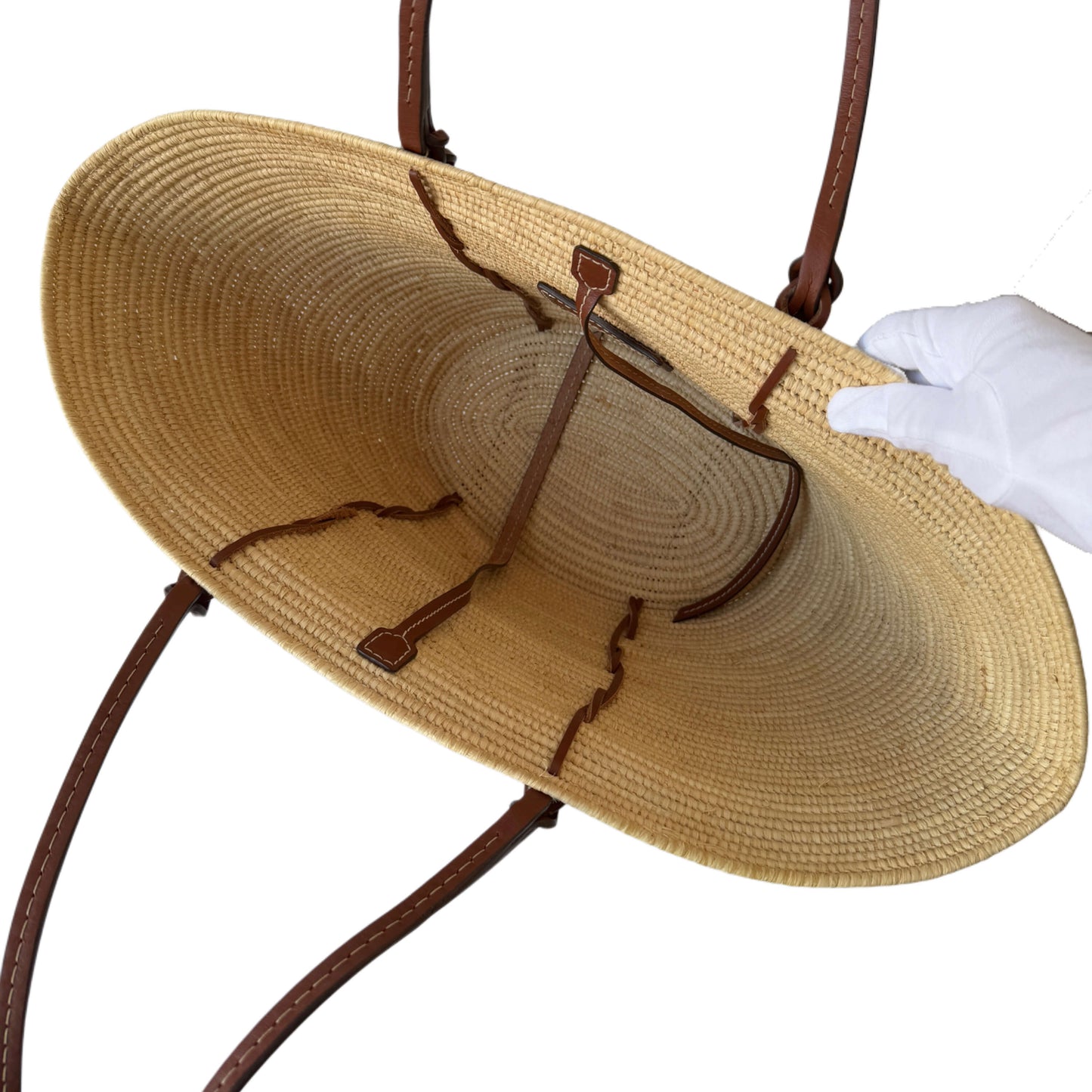 Sac cabas Prada en raphia naturel