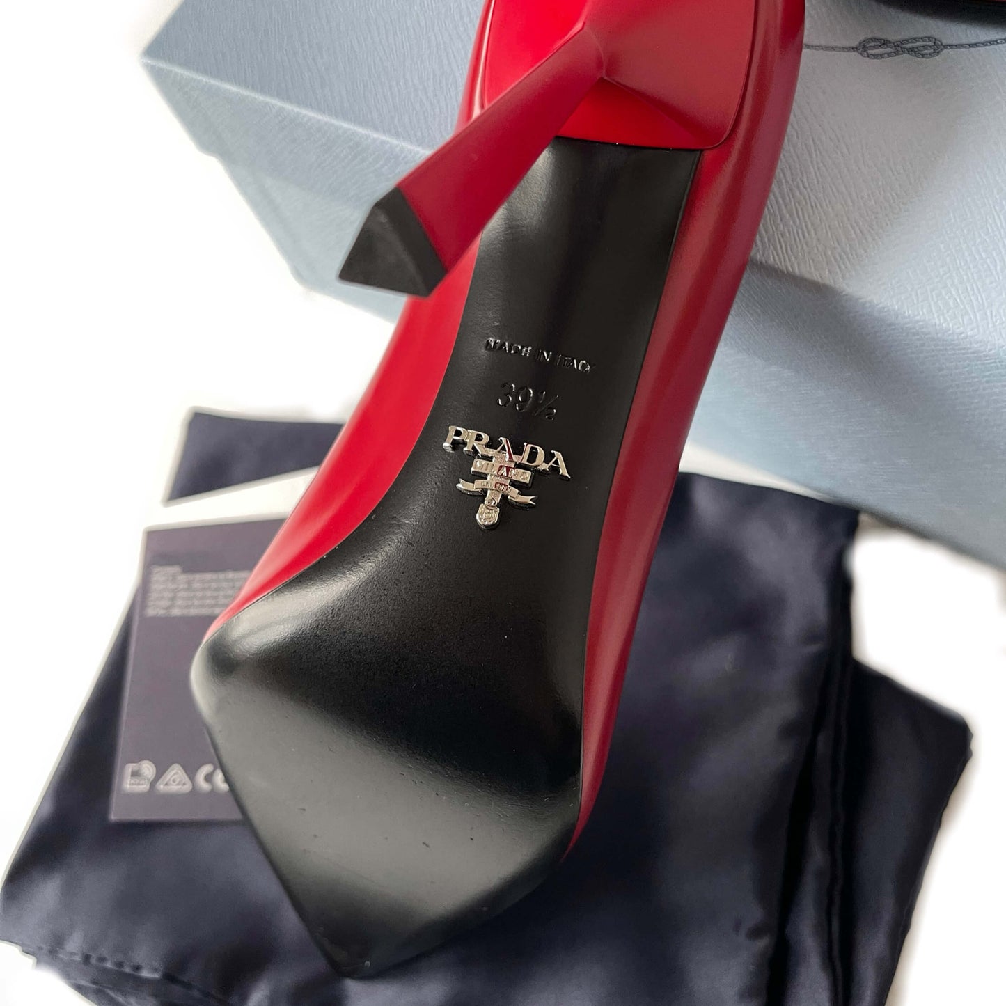 Prada Logo Pumps Red