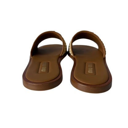 Miu Miu Raffia Logo Sandalen