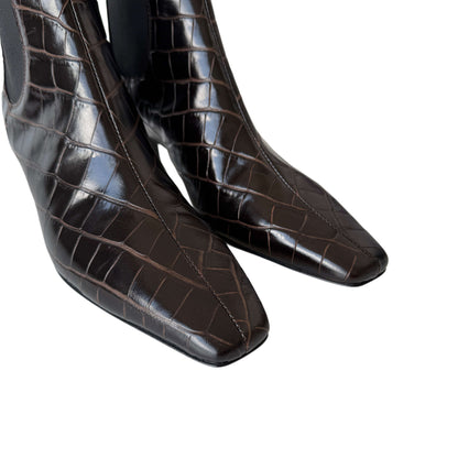 Tôteme Kroko Ankle Boots Braun