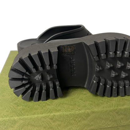 Sandale en caoutchouc Gucci avec plateforme noir