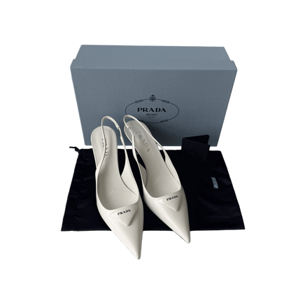 Prada Logo Slingbacks Weiß