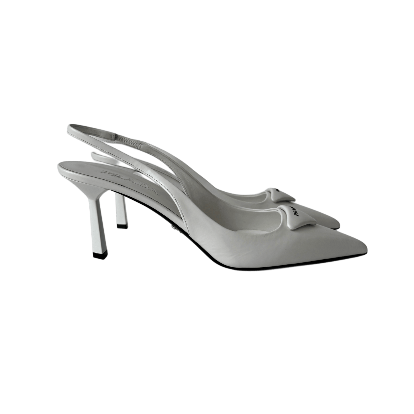 Prada Logo Slingbacks Weiß
