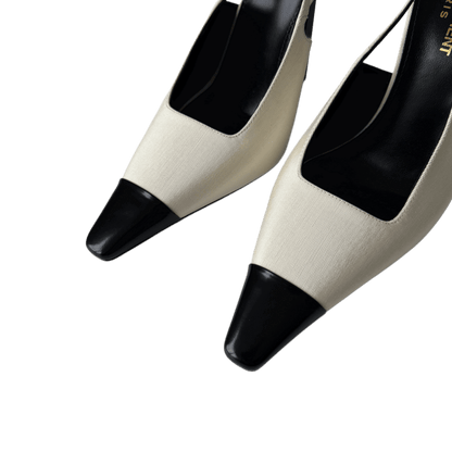 Saint Laurent Ines Slingback Pumps Ivory
