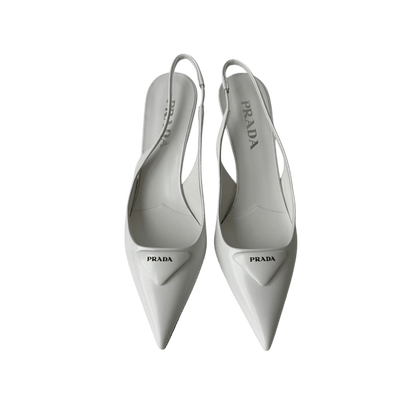 Prada Logo Slingbacks Weiß