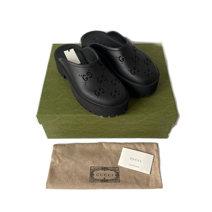 Sandale en caoutchouc Gucci avec plateforme noir