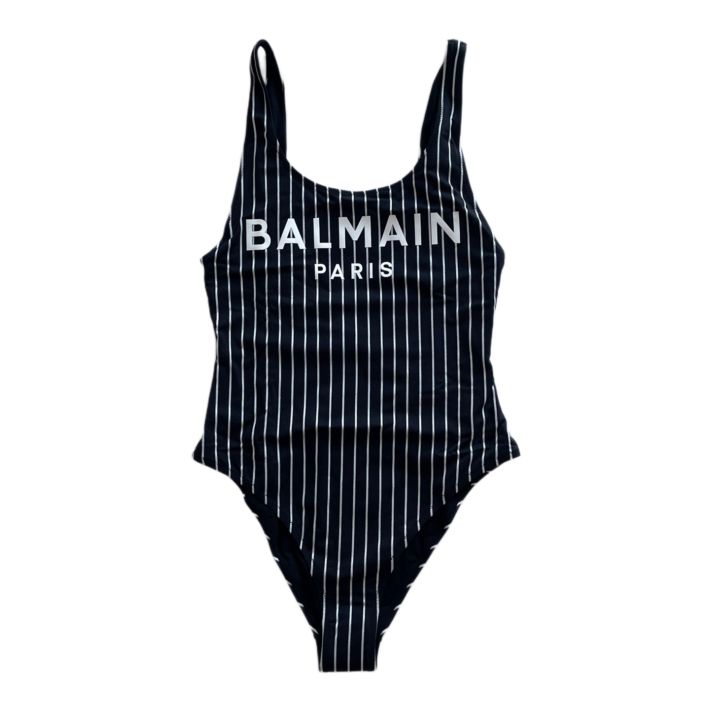 Balmain Logo Badeanzug Schwarz
