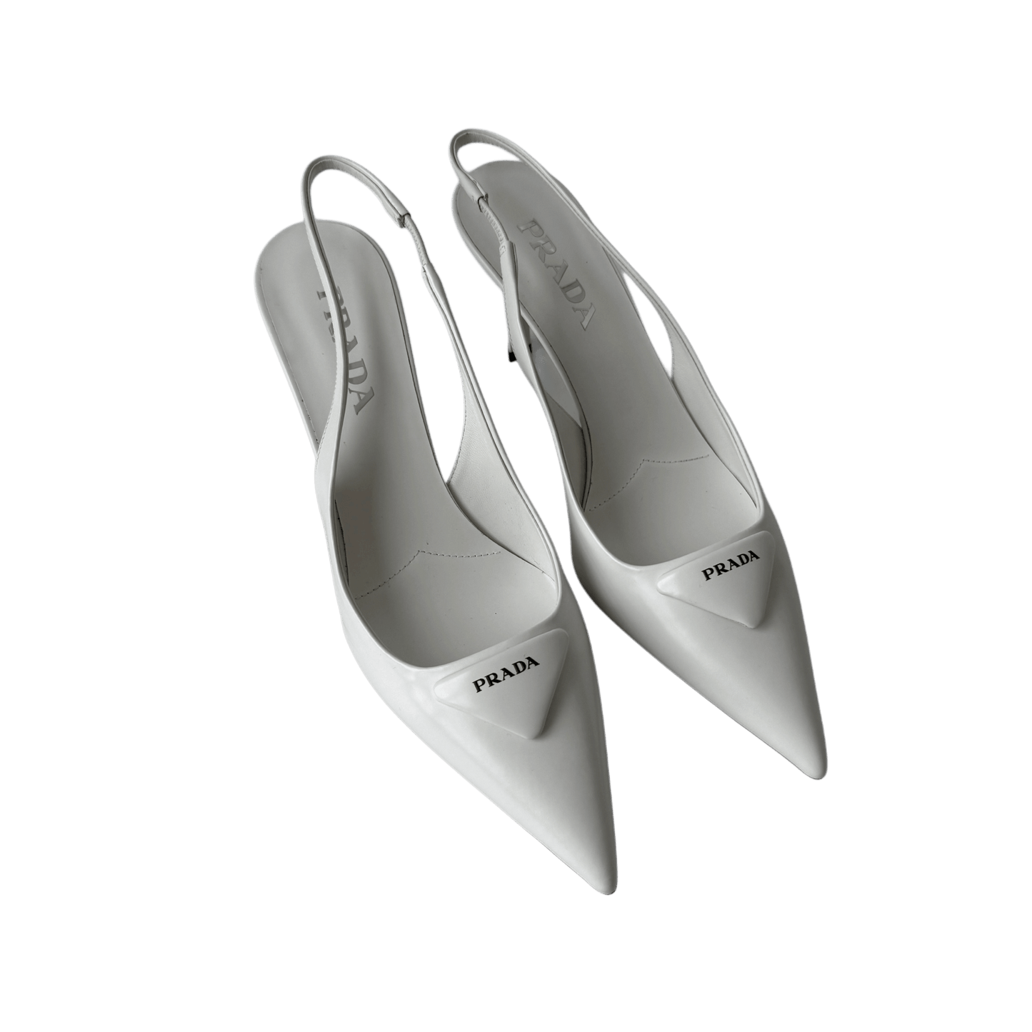 Prada Logo Slingbacks Weiß