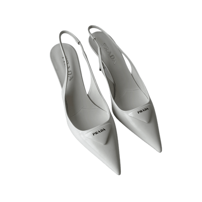 Prada Logo Slingbacks Weiß