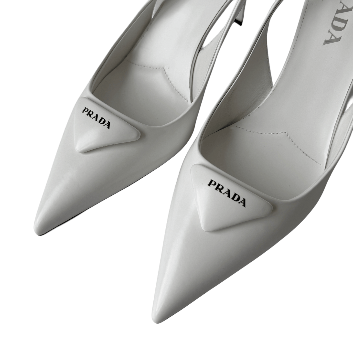 Prada Logo Slingbacks Weiß