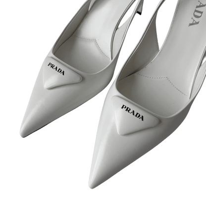 Prada Logo Slingbacks Weiß