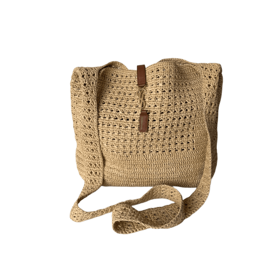 Saint Laurent Le 5 à 7 Raffia Bucket Bag Medium