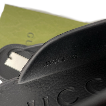 Sandale en caoutchouc Gucci avec plateforme noir