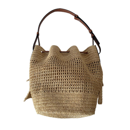 Loewe Balloon Raffia Bag with Ruffles