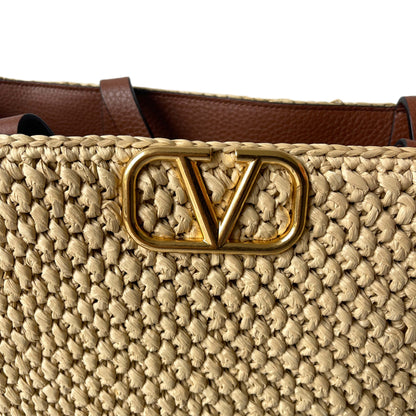 Valentino Garavani Raffia Tote Bag mit VLogo