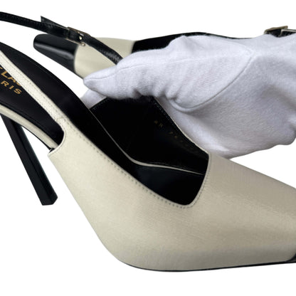 Saint Laurent Ines Slingback Pumps Ivory