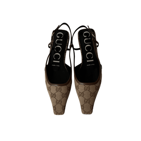Gucci GG canvas slingback ballet flats