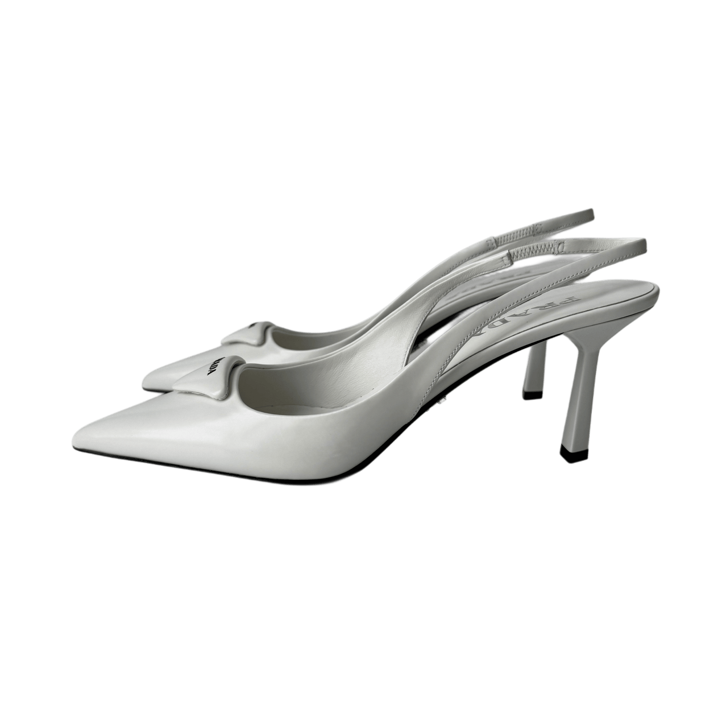Prada Logo Slingbacks Weiß