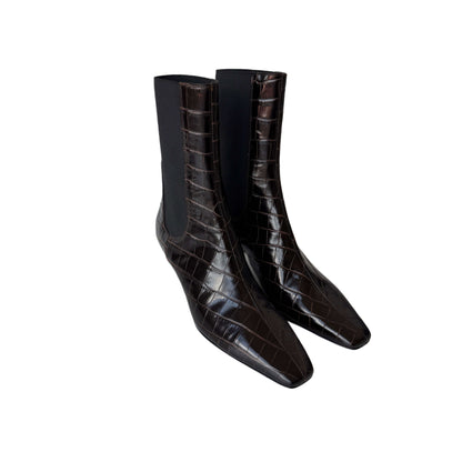 Tôteme Kroko Ankle Boots Braun