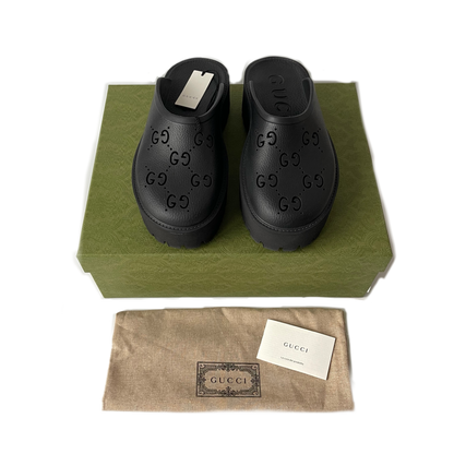 Sandale en caoutchouc Gucci avec plateforme noir
