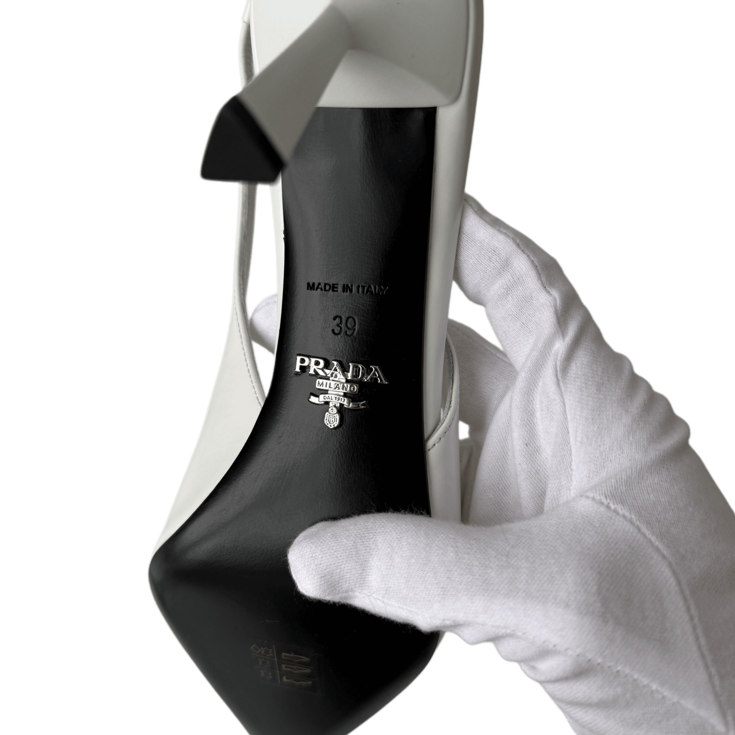 Prada Logo Slingbacks Weiß