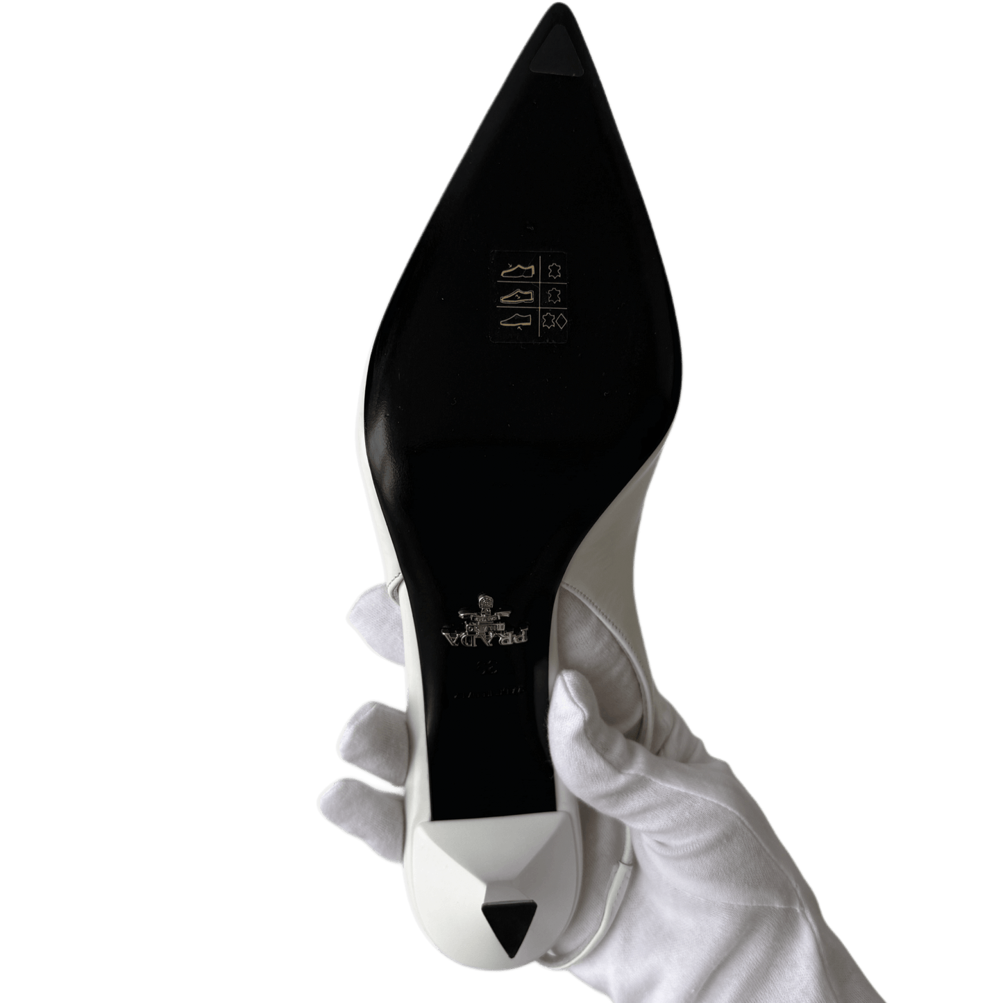 Prada Logo Slingbacks Weiß