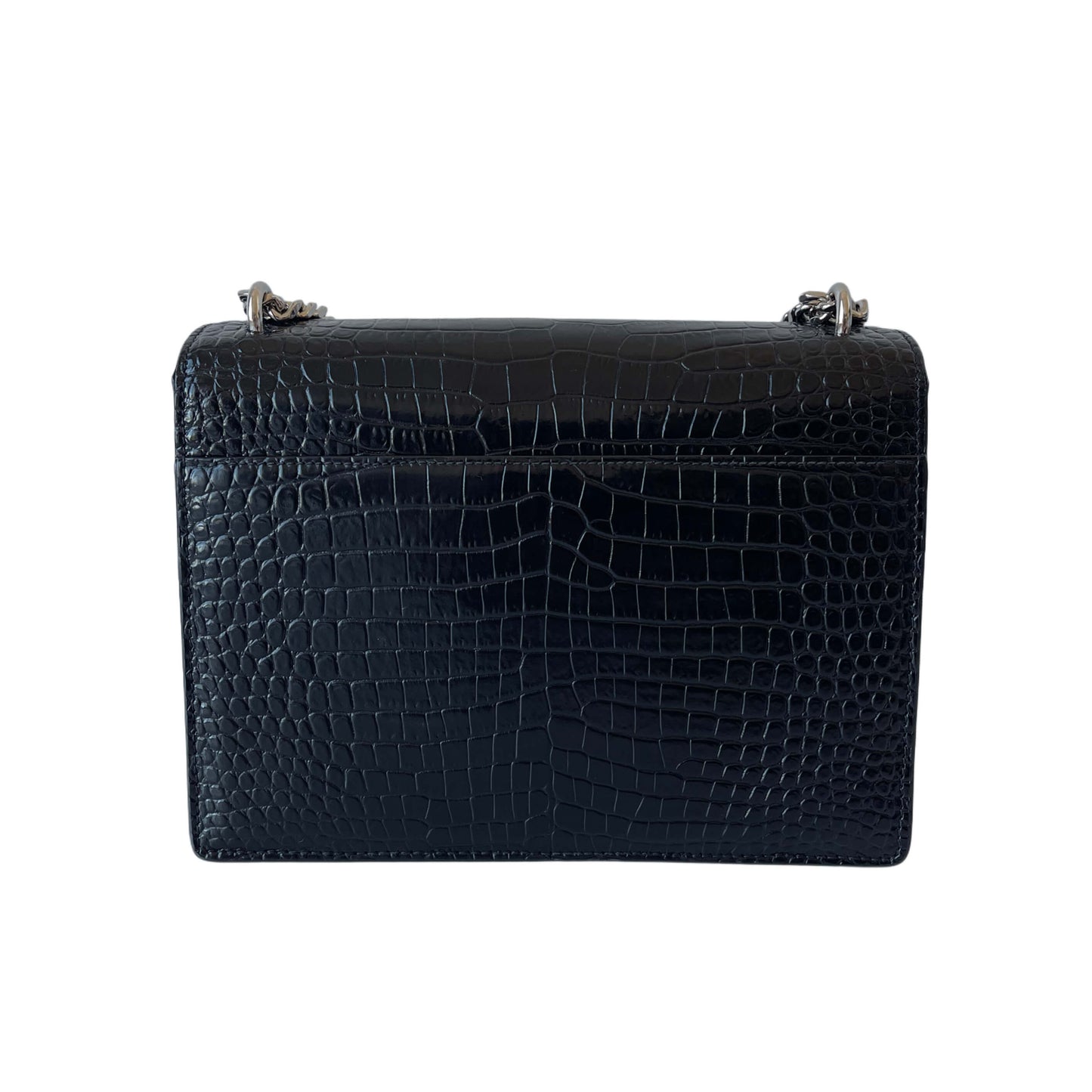 Saint Laurent Sunset Medium Schwarz Kroko