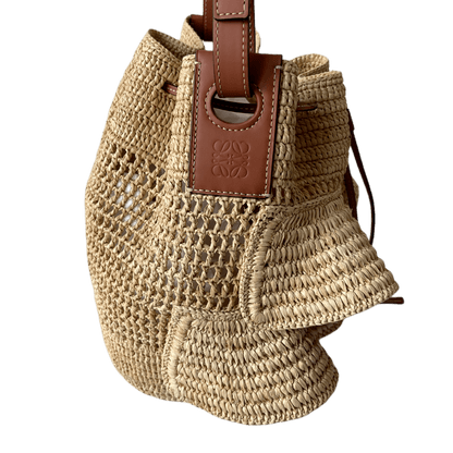 Loewe Balloon Raffia Bag with Ruffles