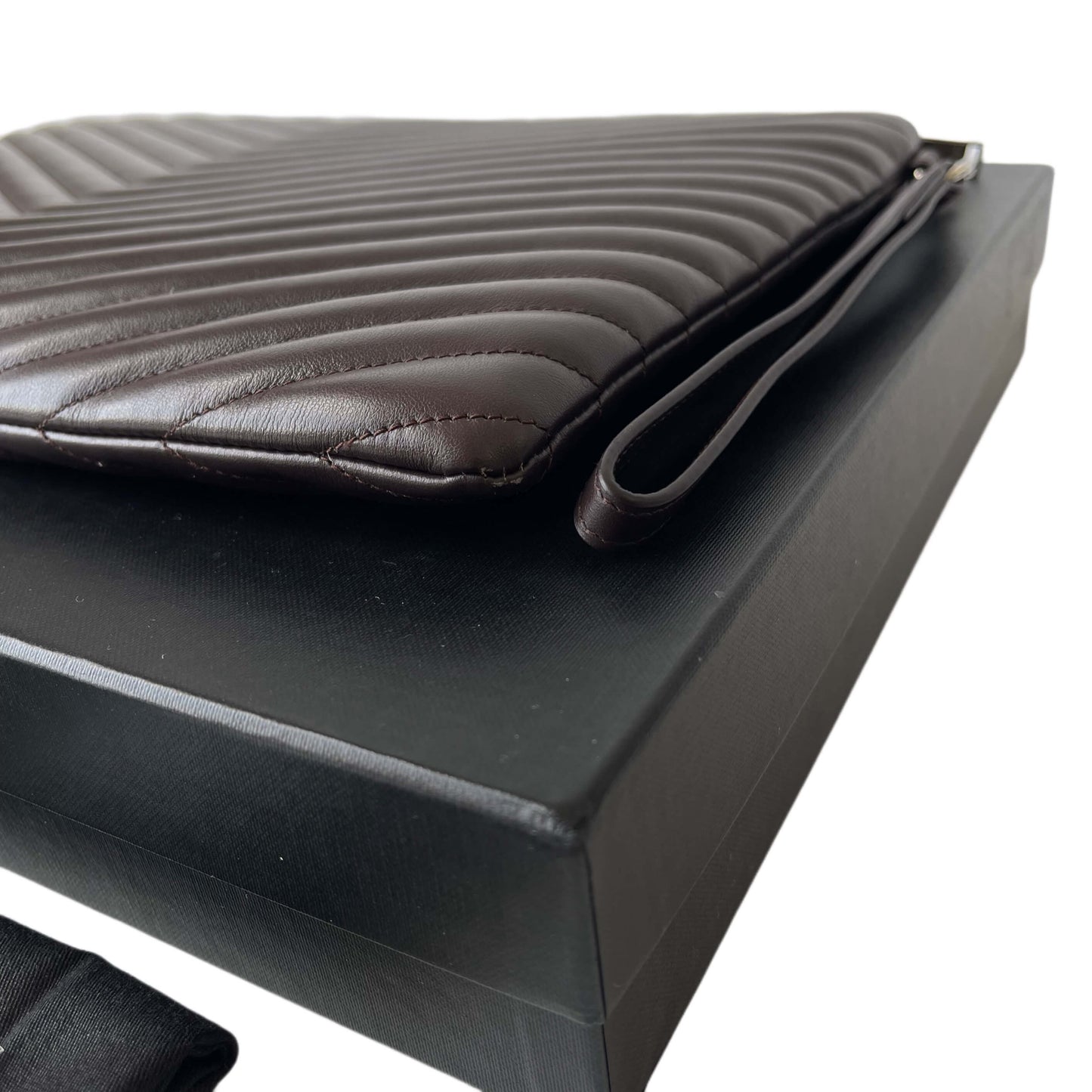 Saint Laurent Cassandre Matelassé Clutch Bordeaux
