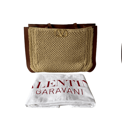 Valentino Garavani Raffia Tote Bag mit VLogo