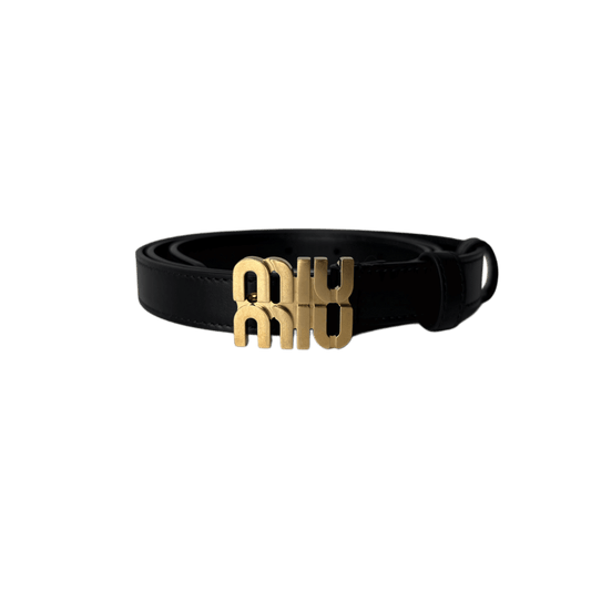 Miu Miu Logo Gürtel Schwarz 95